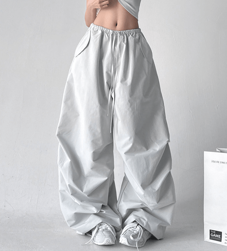 Adjustable Drawstring High - Waist Wide - Leg Pants - COPPING THREADS - CT Select