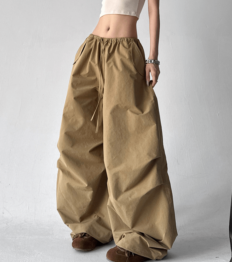 Adjustable Drawstring High - Waist Wide - Leg Pants - COPPING THREADS - CT Select
