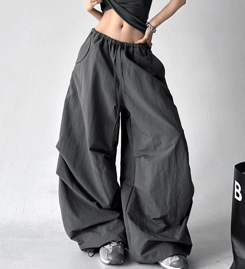 Adjustable Drawstring High - Waist Wide - Leg Pants - COPPING THREADS - CT Select