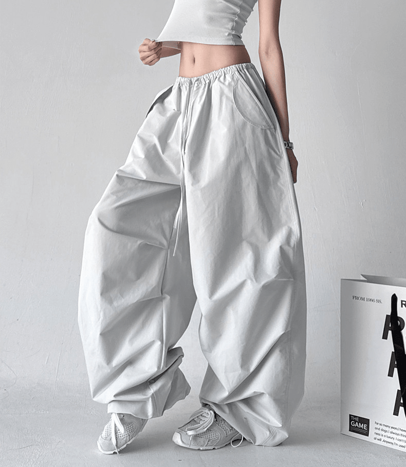 Adjustable Drawstring High - Waist Wide - Leg Pants - COPPING THREADS - CT Select