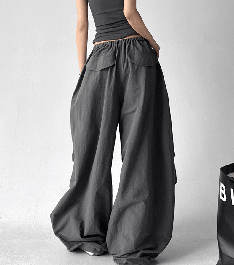 Adjustable Drawstring High - Waist Wide - Leg Pants - COPPING THREADS - CT Select