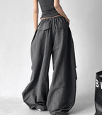 Adjustable Drawstring High - Waist Wide - Leg Pants - COPPING THREADS - CT Select