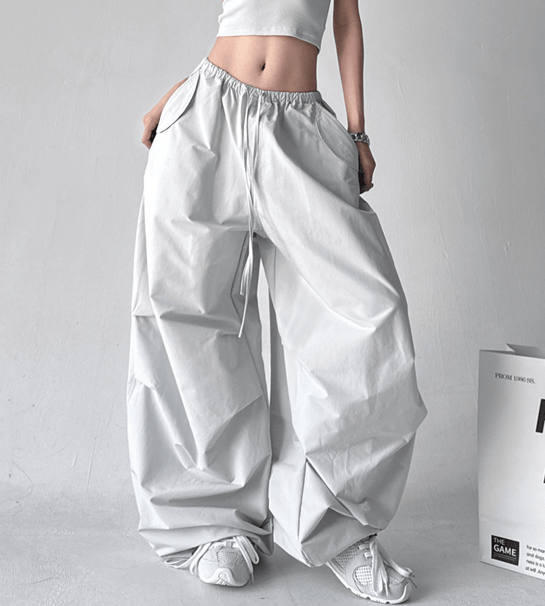Adjustable Drawstring High - Waist Wide - Leg Pants - COPPING THREADS - CT Select