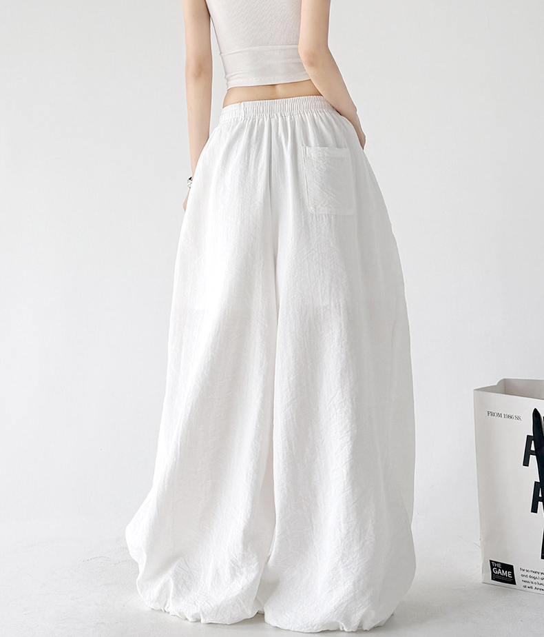 Soft Drape Linen-Blend Wide Leg Pants - CT6234