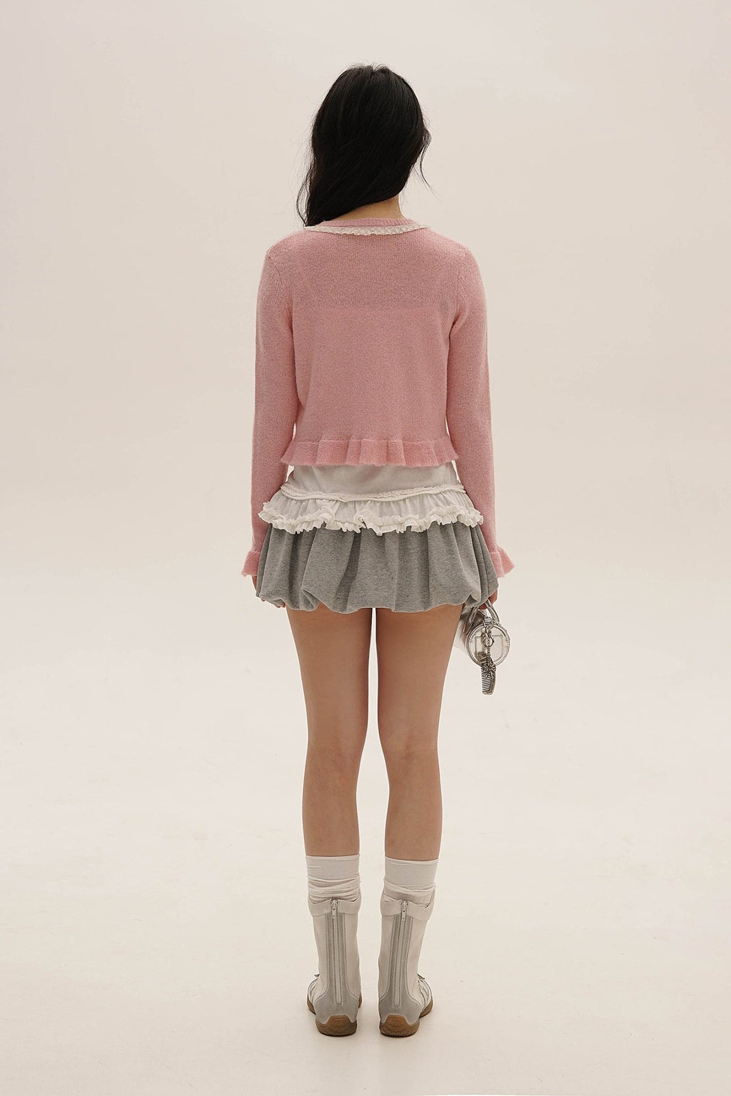 Alpaca Wool Sequin Embroidered Lace Trim Knit Cardigan - COPPING THREADS - MOROMORO