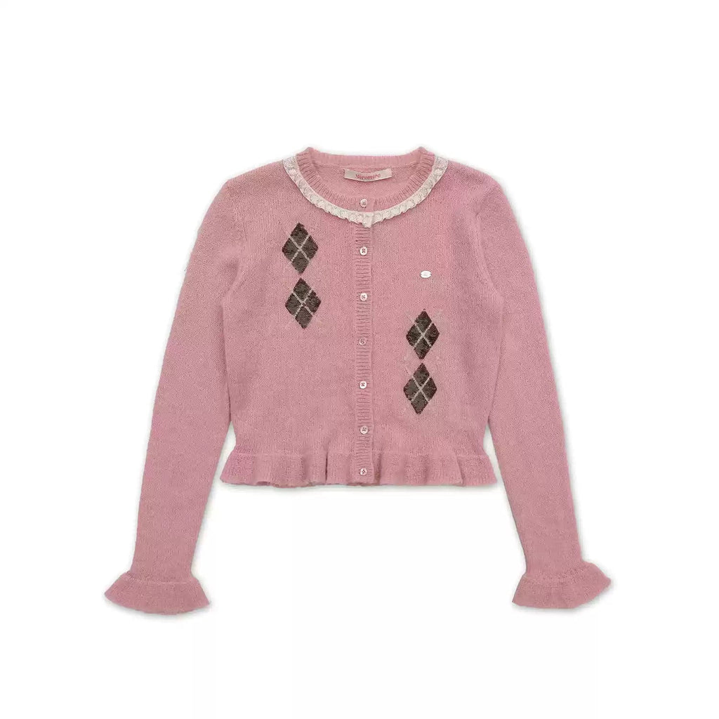 Alpaca Wool Sequin Embroidered Lace Trim Knit Cardigan - COPPING THREADS - MOROMORO