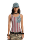 American Flag Print Ribbed Tank Top - COPPING THREADS - 0123Start