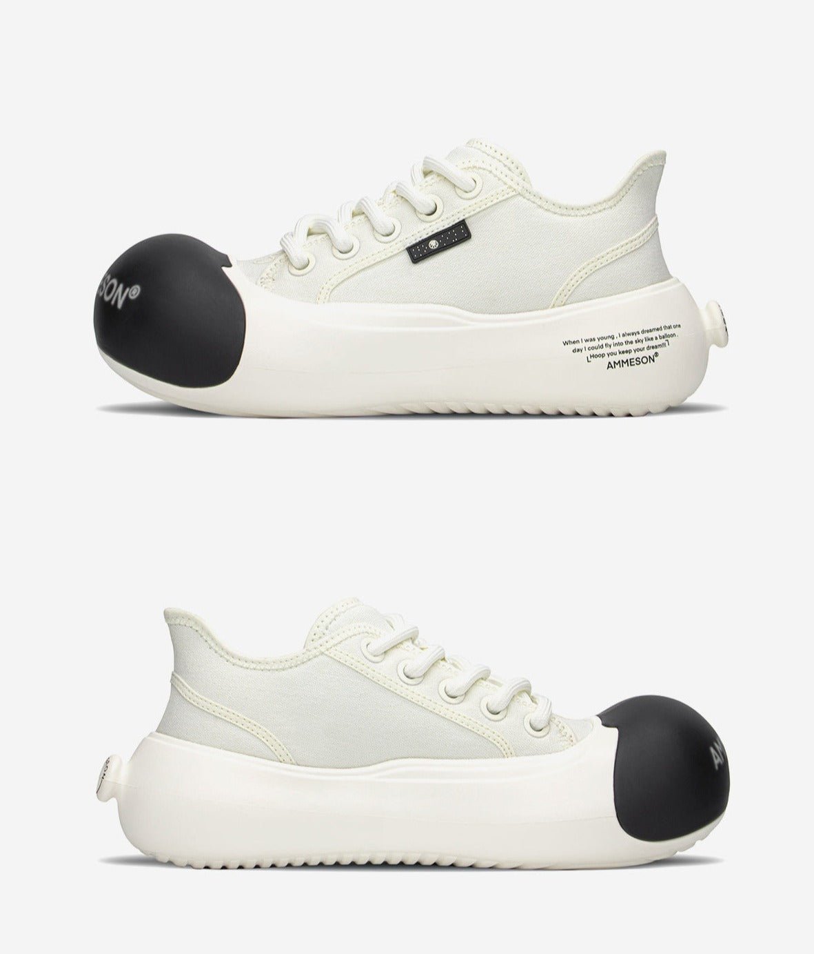 AMMESON Balloon Toe Canvas - White - COPPING THREADS - AMMESON