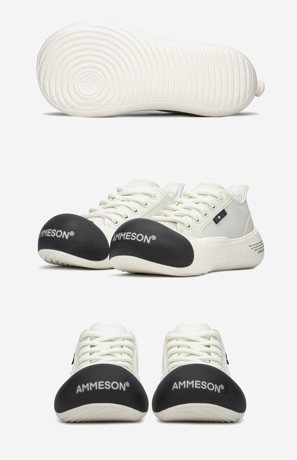 AMMESON Balloon Toe Canvas - White - COPPING THREADS - AMMESON