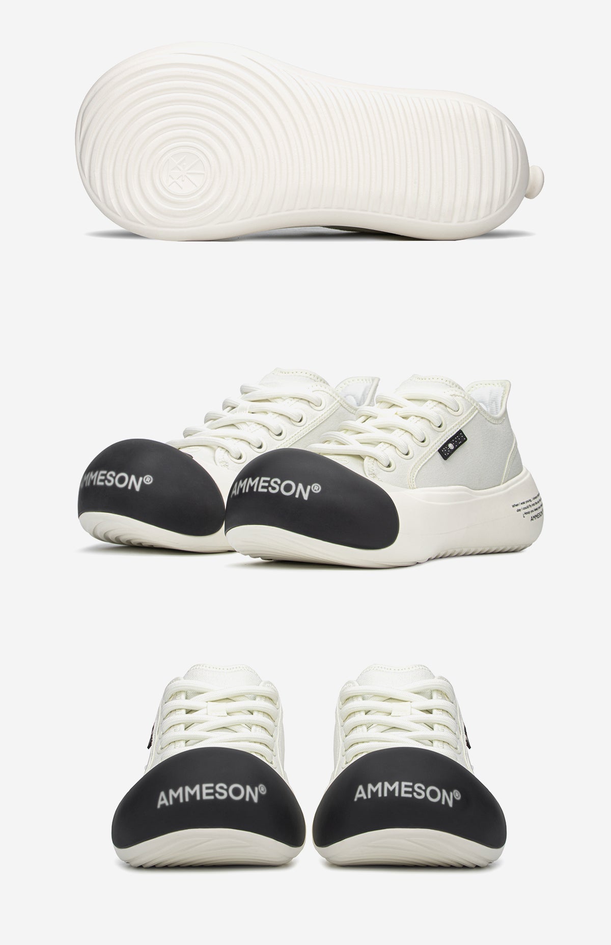 AMMESON Balloon Toe Canvas - White - COPPING THREADS - AMMESON