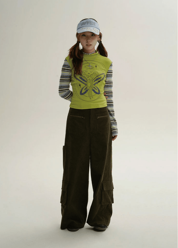 Angel Graphic Layered Mock Neck Tee - COPPING THREADS - CT Coquette