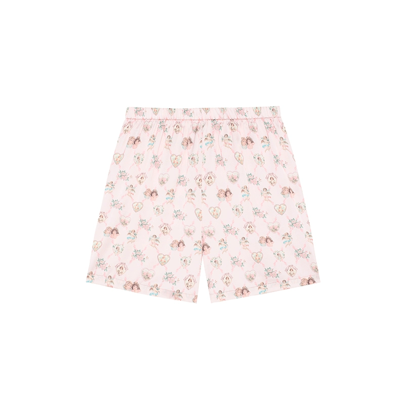 Angel Print Satin Pajama Set - COPPING THREADS - CT Dreamscape