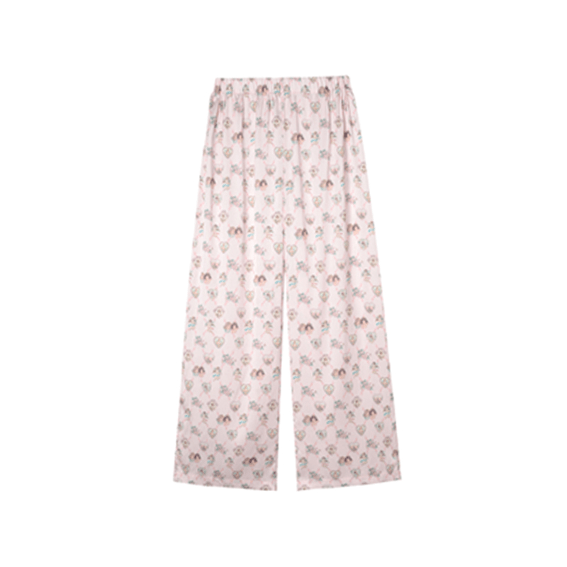 Angel Print Satin Pajama Set - COPPING THREADS - CT Dreamscape