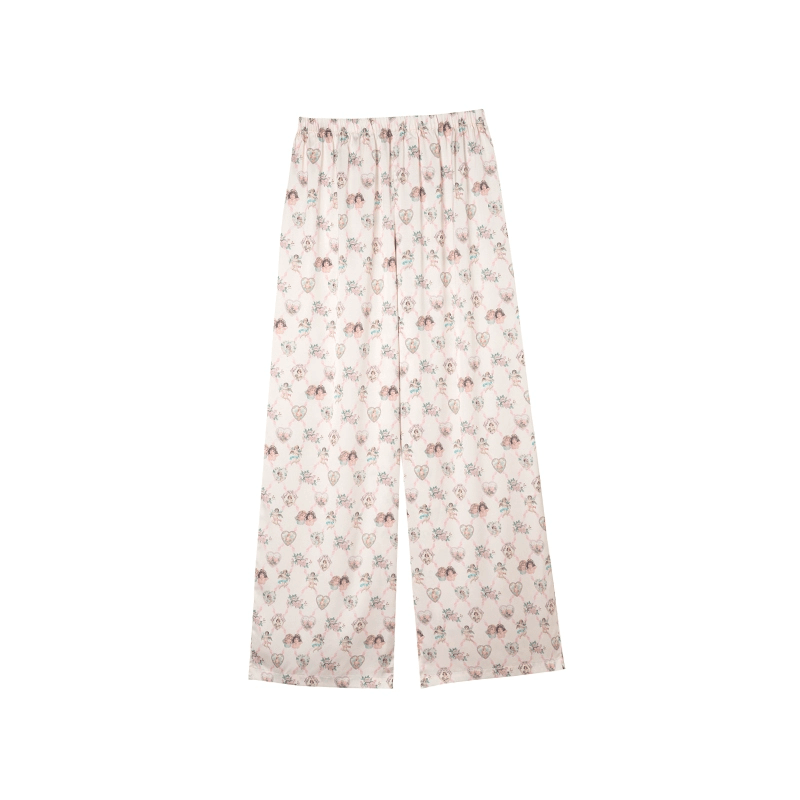 Angel Print Satin Pajama Set - COPPING THREADS - CT Dreamscape