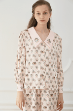 Angel Print Satin Pajama Set - COPPING THREADS - CT Dreamscape