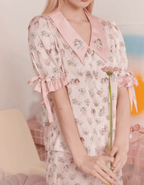 Angel Print Satin Pajama Set - COPPING THREADS - CT Dreamscape