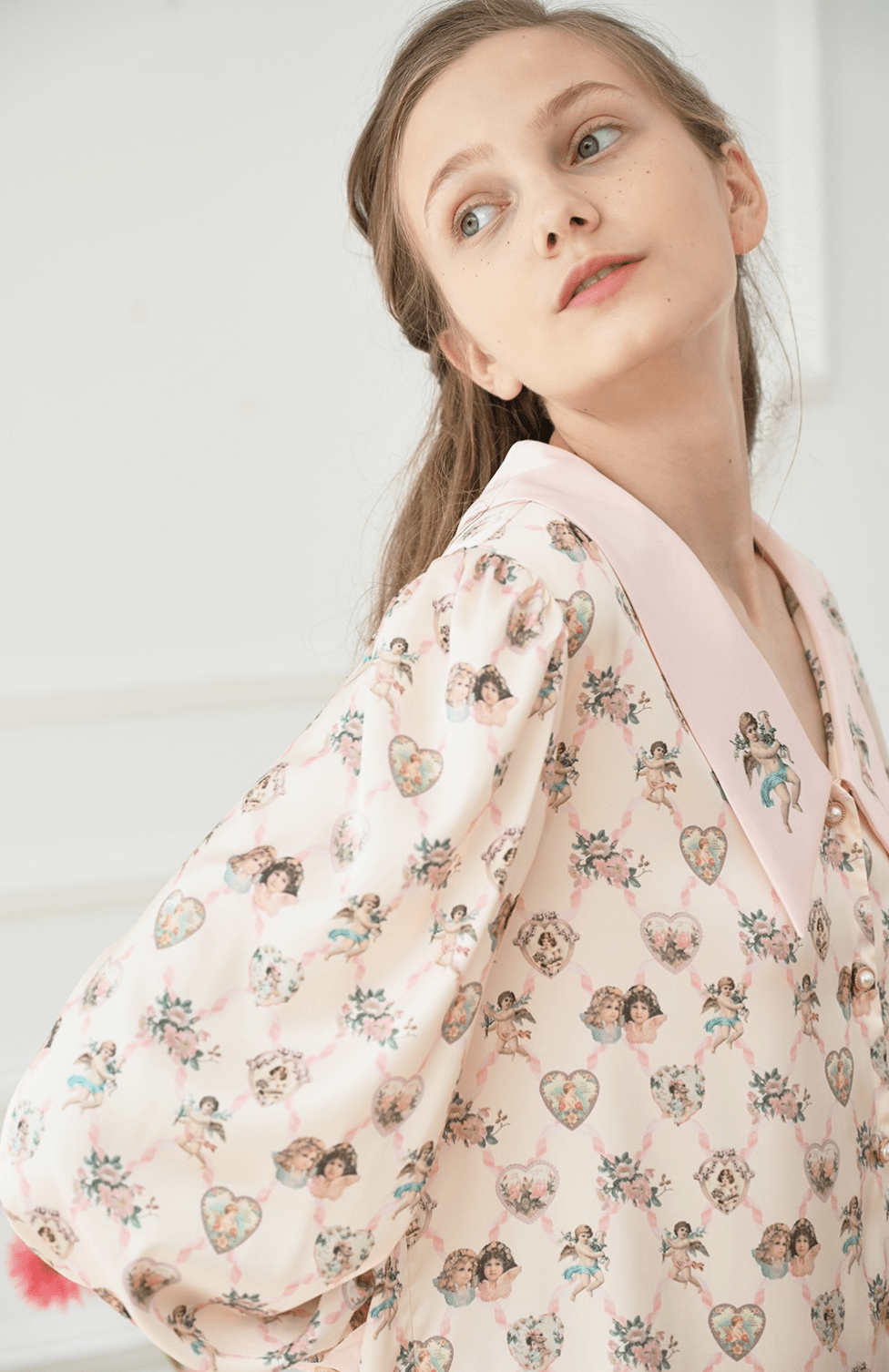 Angel Print Satin Pajama Set - COPPING THREADS - CT Dreamscape