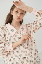 Angel Print Satin Pajama Set - COPPING THREADS - CT Dreamscape