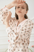 Angel Print Satin Pajama Set - COPPING THREADS - CT Dreamscape