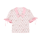 Angel Print Satin Pajama Set - COPPING THREADS - CT Dreamscape