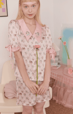 Angel Print Satin Pajama Set - COPPING THREADS - CT Dreamscape