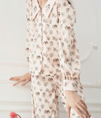 Angel Print Satin Pajama Set - COPPING THREADS - CT Dreamscape