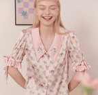Angel Print Satin Pajama Set - COPPING THREADS - CT Dreamscape