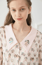 Angel Print Satin Pajama Set - COPPING THREADS - CT Dreamscape