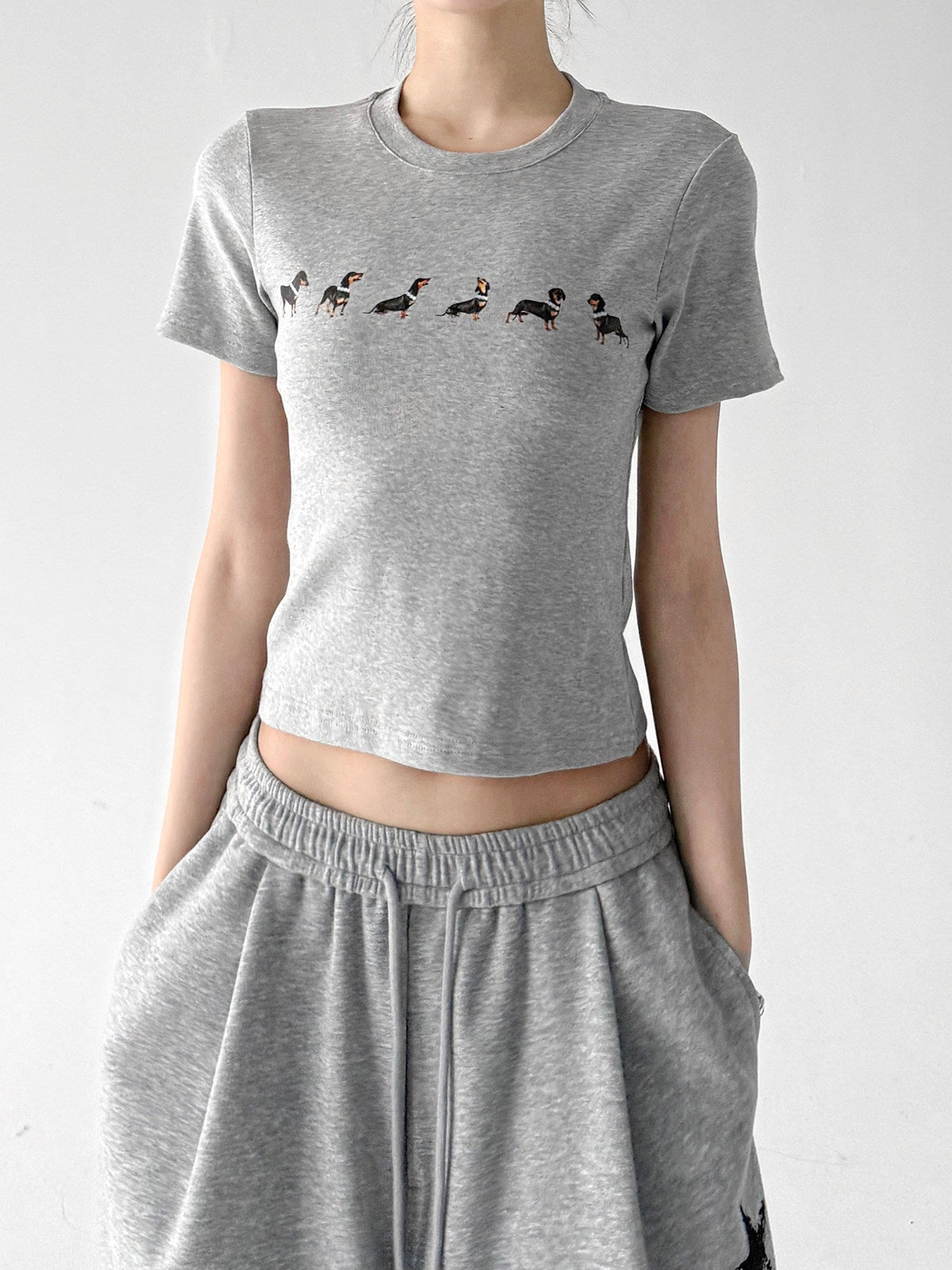 Animal Sequence Print Fitted Crop T-Shirt - CT6673 - COPPING THREADS - CT ORIGINALS 메인 이미지