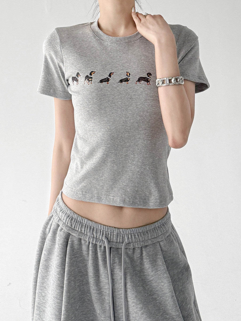 Animal Sequence Print Fitted Crop T-Shirt - CT6673 - COPPING THREADS - CT ORIGINALS