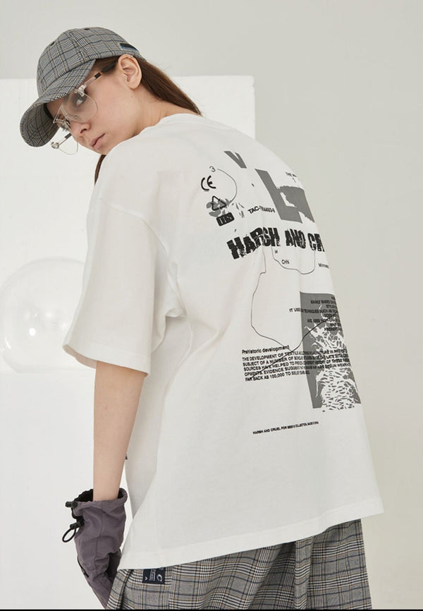 Anime - inspired Hand - Drawn Tee - COPPING THREADS - Harsh and Cruel