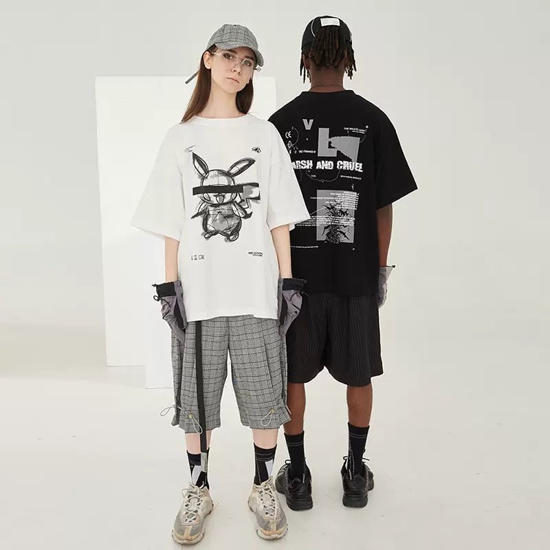 Anime - inspired Hand - Drawn Tee - COPPING THREADS - Harsh and Cruel