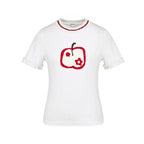 Apple Embroidered Lace Trim Tee - COPPING THREADS - AYF
