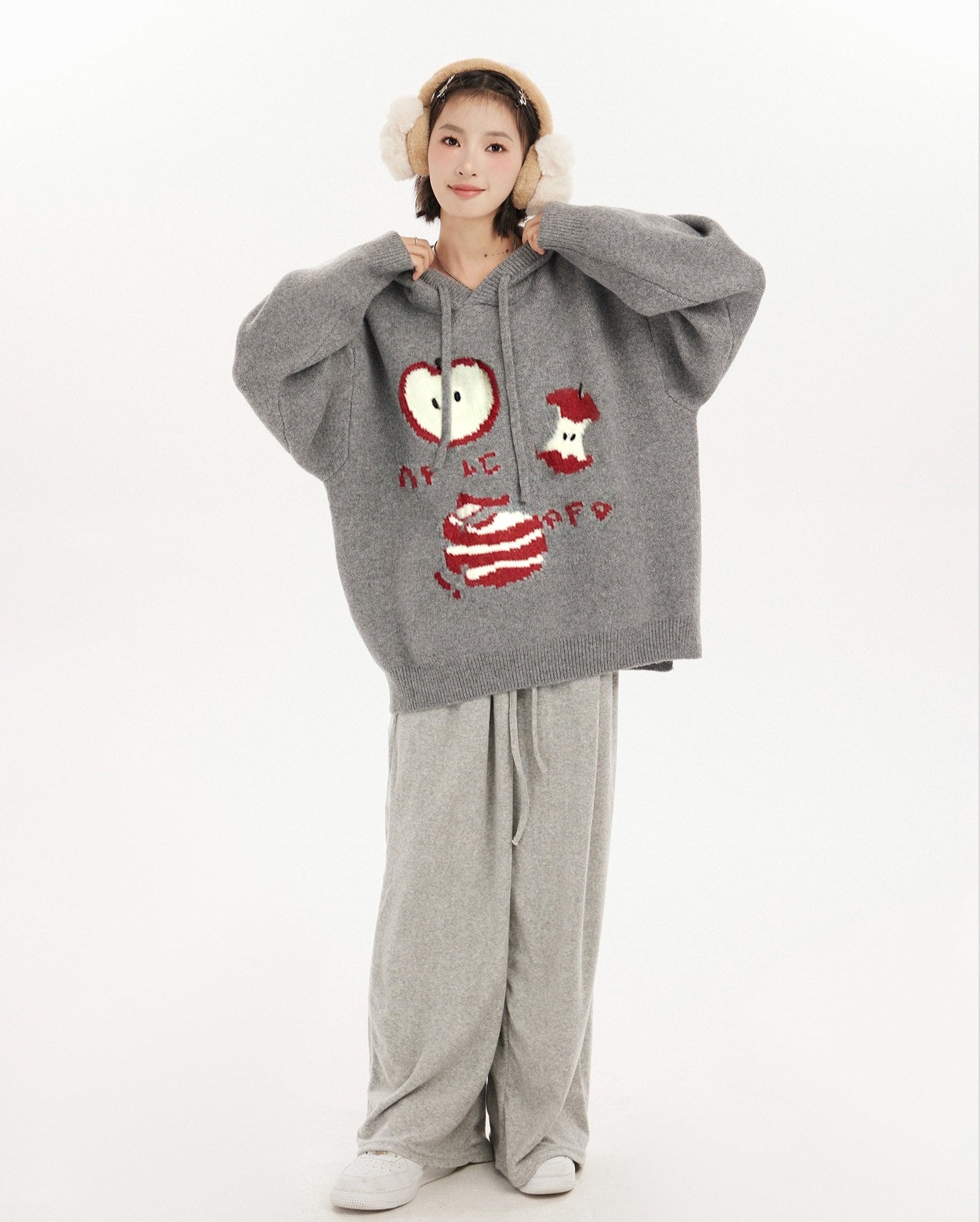 Apple Graphic Knit Hoodie Sweater - COPPING THREADS - CT Select