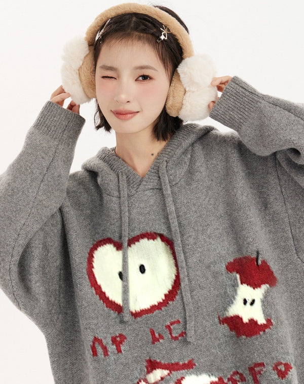 Apple Graphic Knit Hoodie Sweater - COPPING THREADS - CT Select
