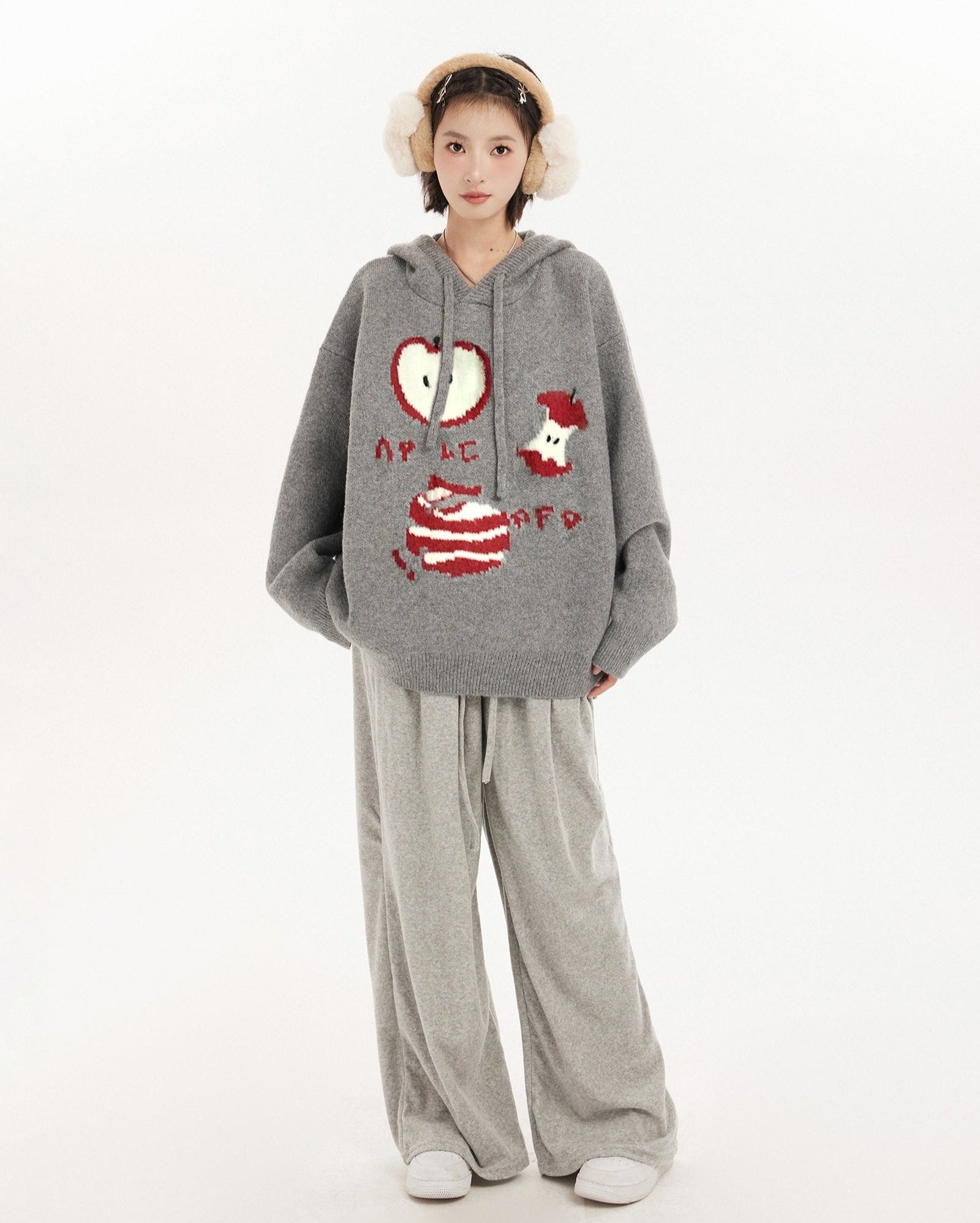 Apple Graphic Knit Hoodie Sweater - COPPING THREADS - CT Select