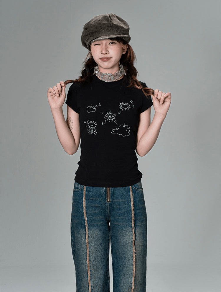 AppleLife Graphic Fitted Tee - COPPING THREADS - CT Coquette