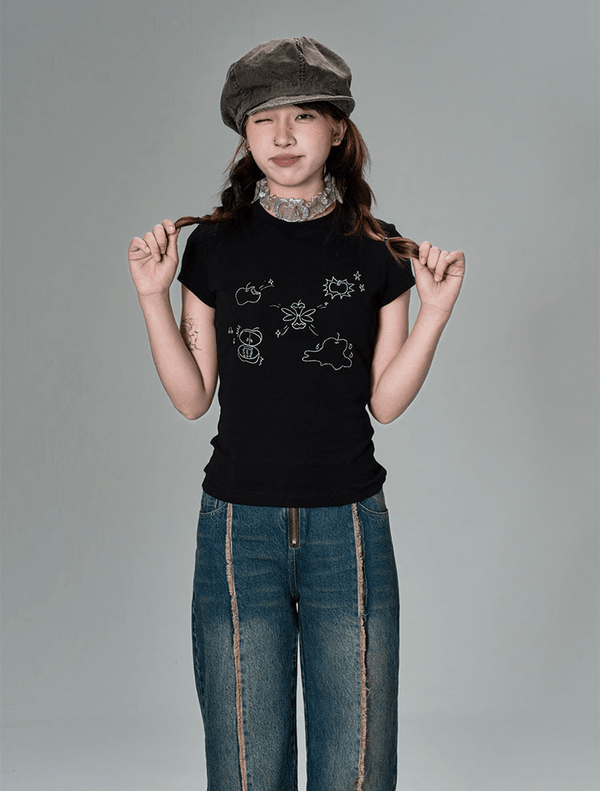 AppleLife Graphic Fitted Tee - COPPING THREADS - CT Coquette