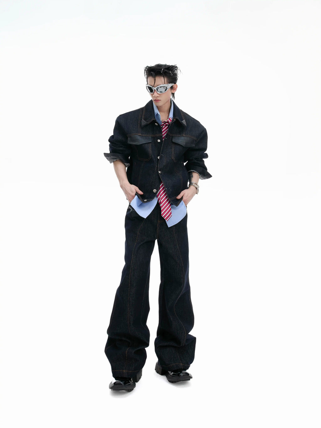 Argue Culture Croc-Trim Cropped Jacket and Pants Set - gallery view 2