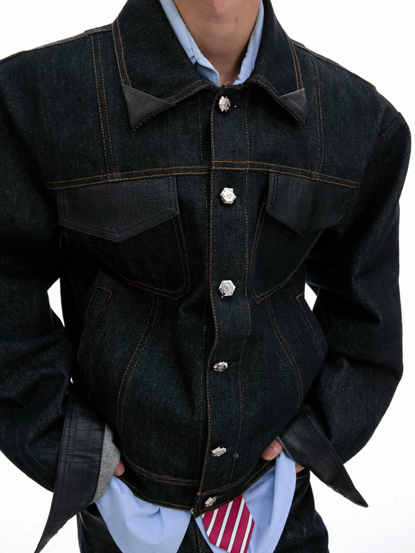 Argue Culture Croc-Trim Cropped Jacket and Pants Set - gallery view 3