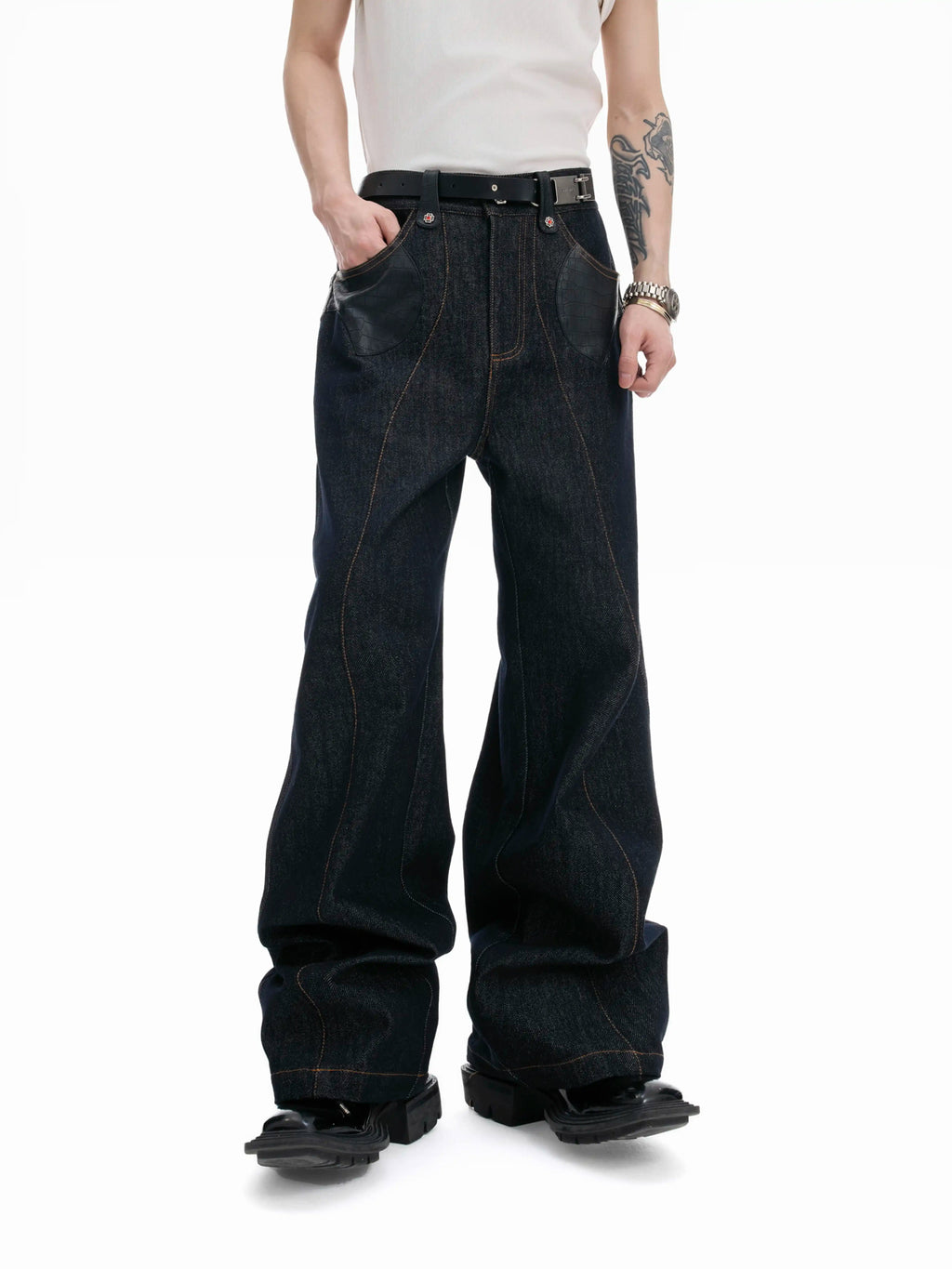 Argue Culture Croc-Trim Cropped Jacket and Pants Set - gallery view 4