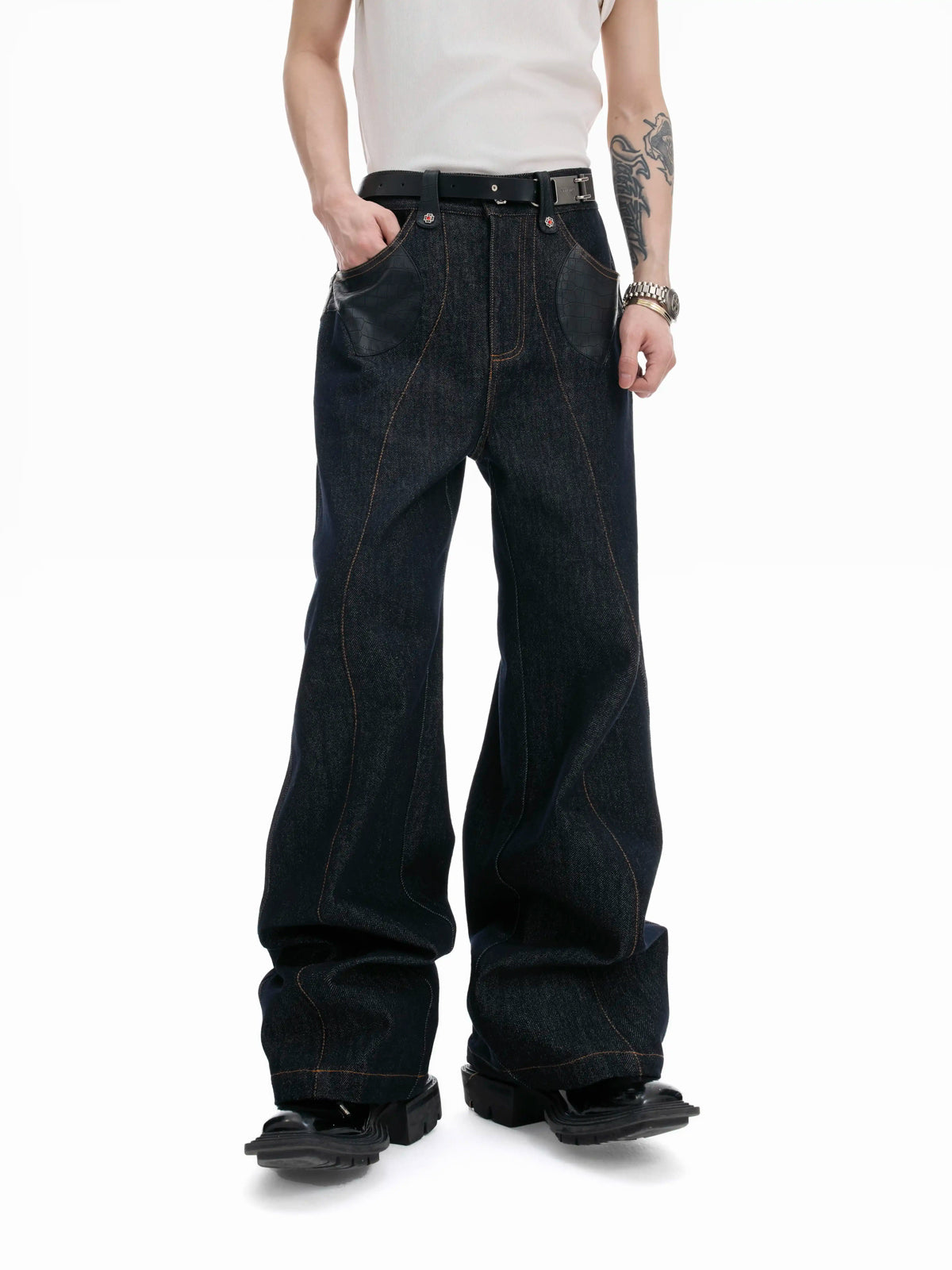 Argue Culture Croc-Trim Cropped Jacket and Pants Set - gallery view 4