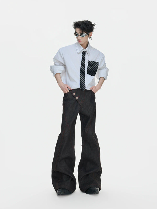 Argue Culture Side-Closure Flared Jeans - gallery view 4