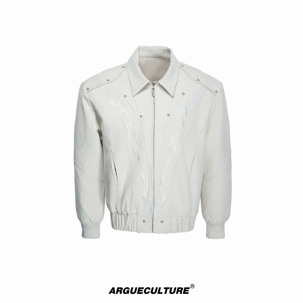 Argue Culture Studded Embroidered Cropped Jacket - color view 10