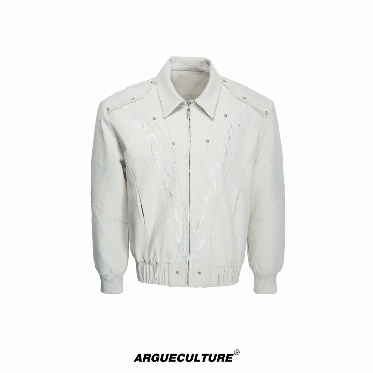 Argue Culture Studded Embroidered Cropped Jacket - color view 10
