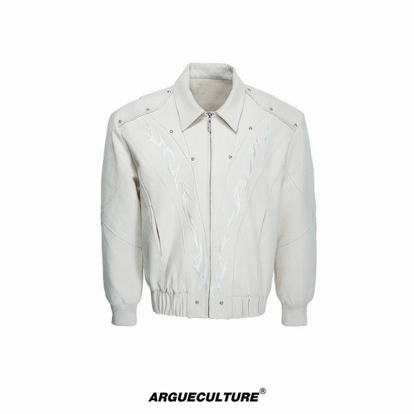 Argue Culture Studded Embroidered Cropped Jacket - color view 10
