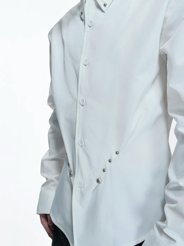 Argue Culture Studded Waist-Shaped Puff-Sleeve Shirt - gallery view 3