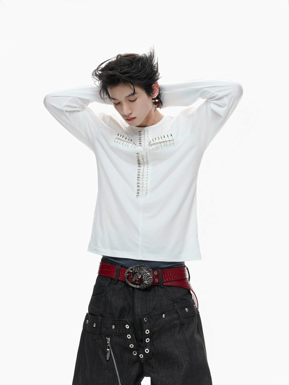 Argue Culture Cross-Pin Henley Long-Sleeve Top - gallery view 3
