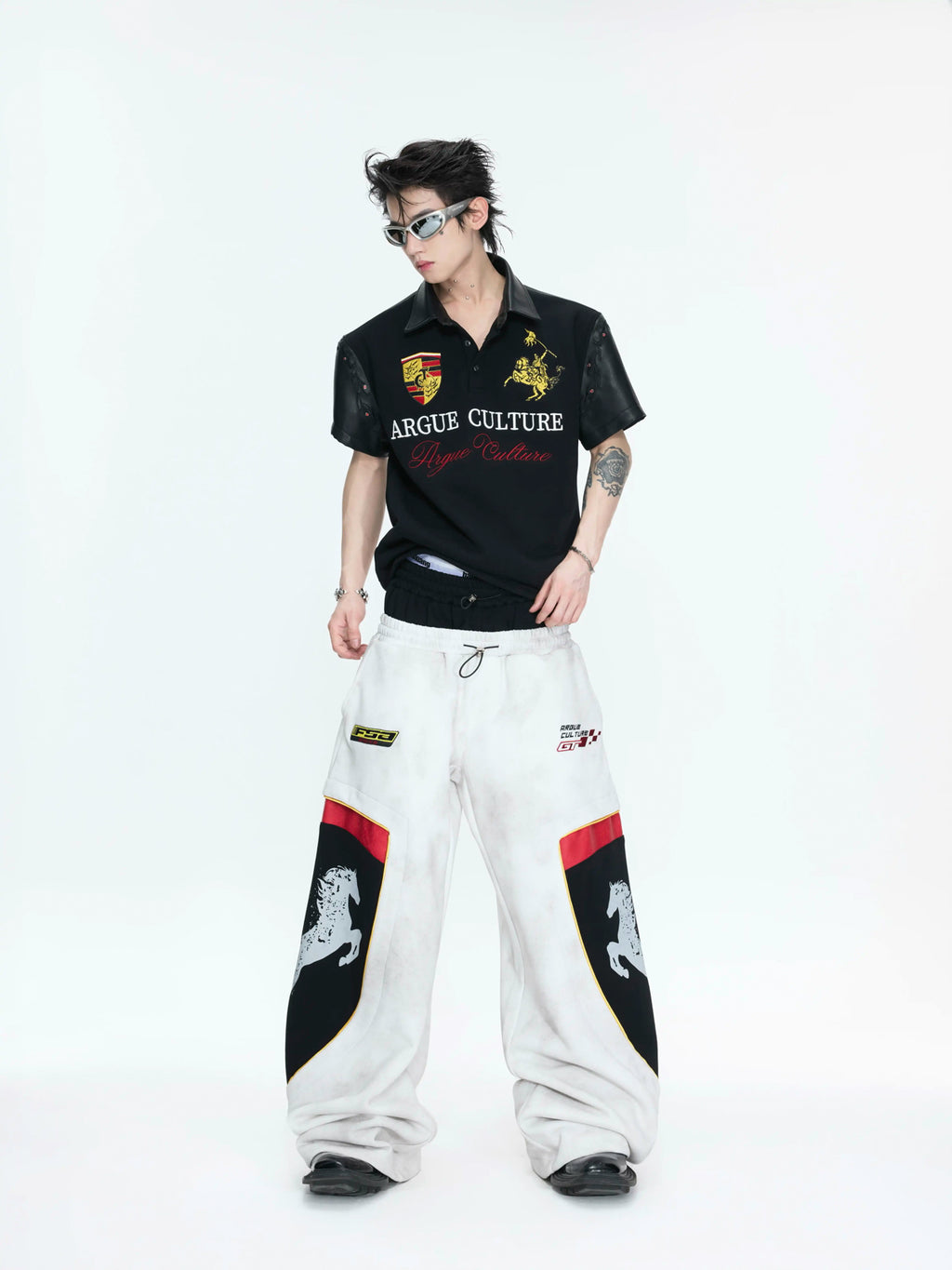 Argue Culture Contrast-Trim Embroidered Polo Shirt - gallery view 3