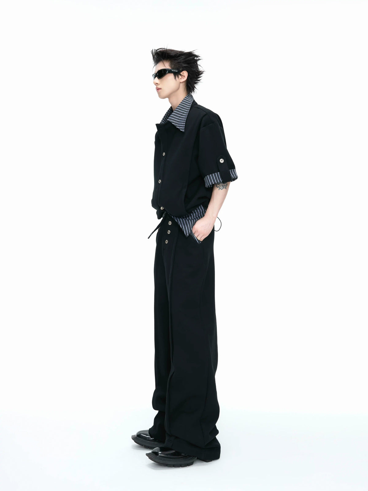 Argue Culture Layered Stripe Short-Sleeve Shirt Set - gallery view 2